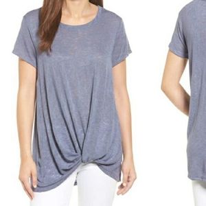 Bobeau Twisted Short Sleeve Top